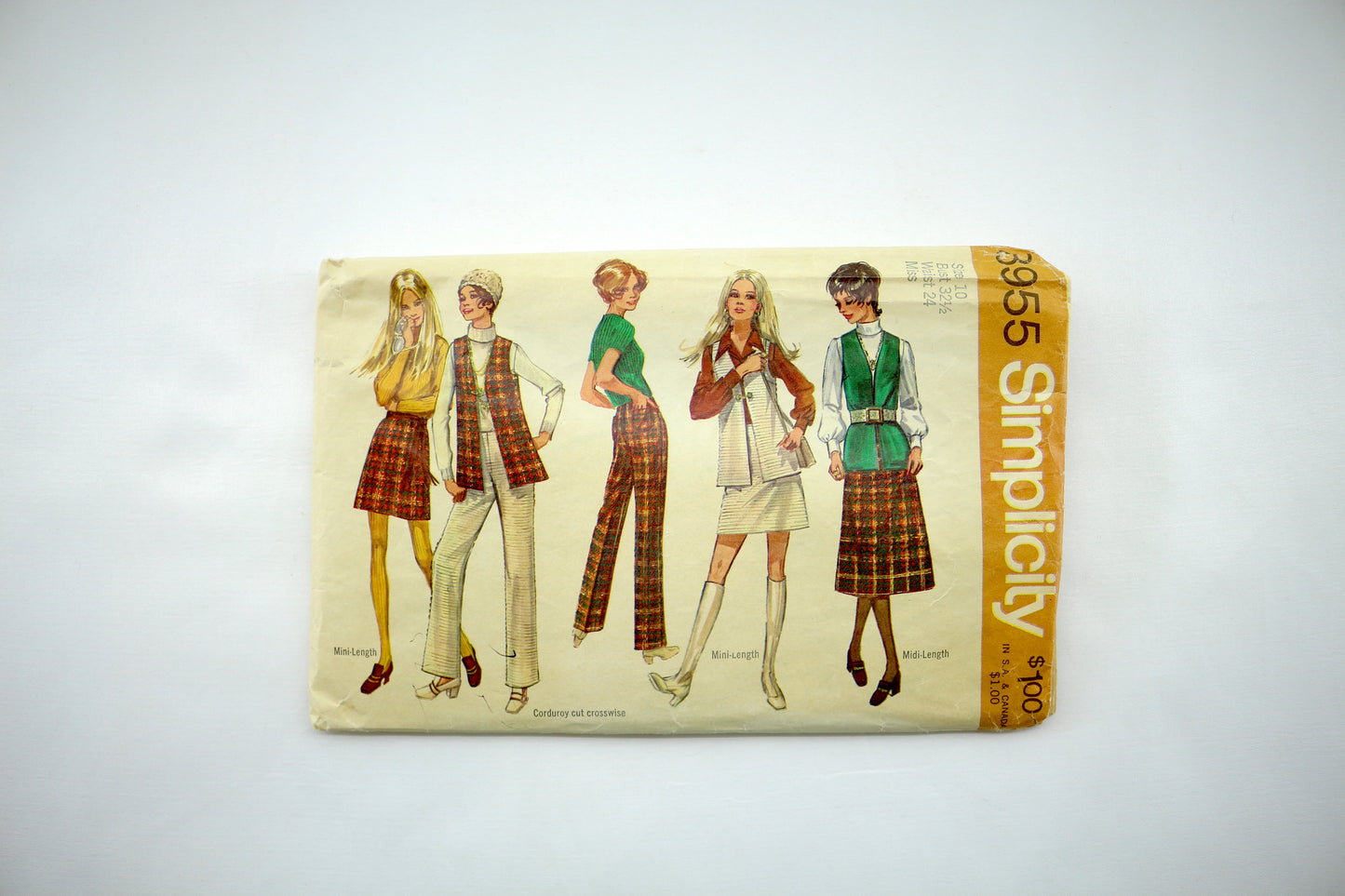 Simplicity 8955 Misses Skirt, Vest Pants Sewing Pattern Size 10 Bust 32.5" Waist 24