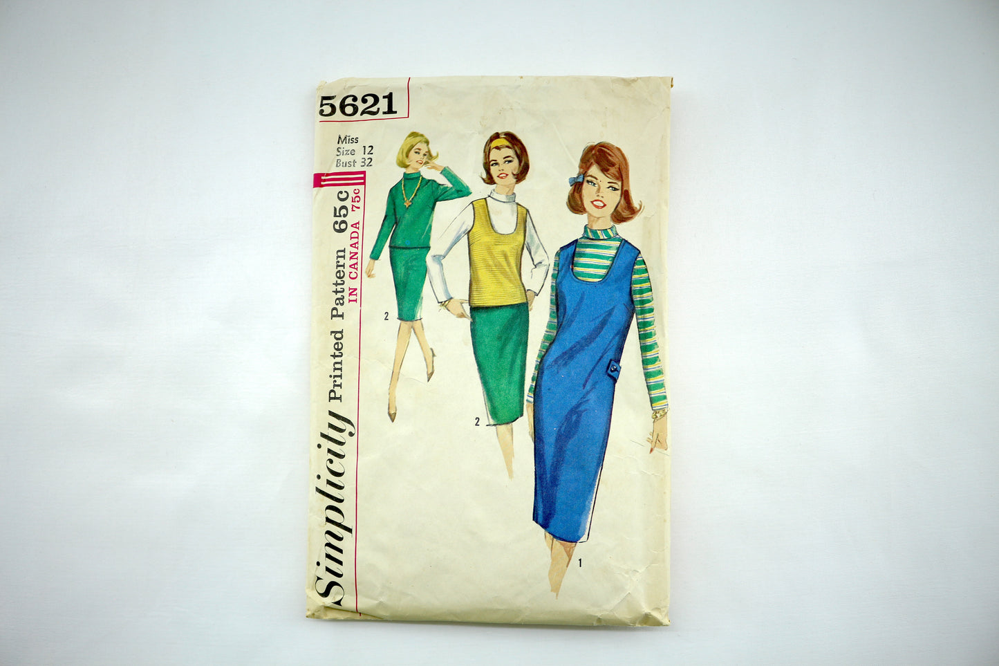 Simplicity 5621 Misses Jumper, Skirt and Blouse Sewing Pattern Size 12 Bust 32