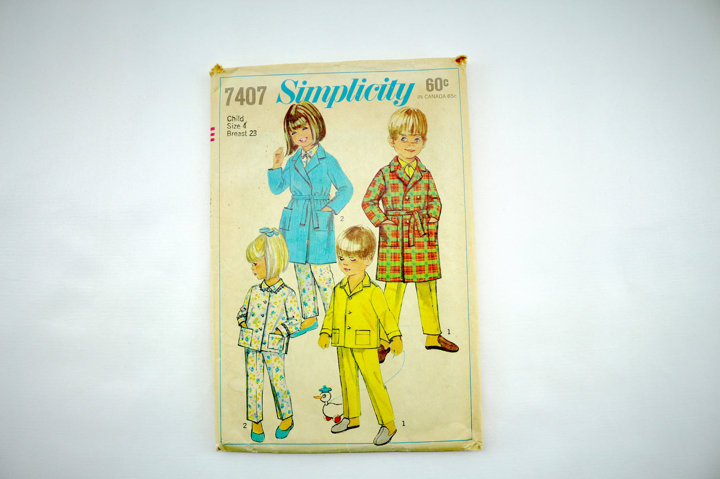 Simplicity 7407 Child's Robe & Pajamas Sewing Pattern Size 4 Breast 23