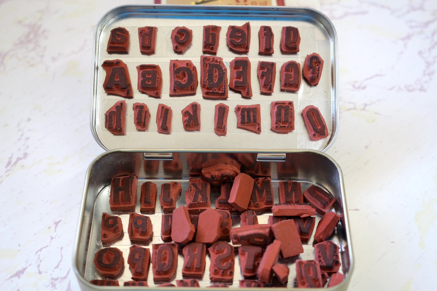 Altoid Tins with Mini Letter Stamp Sets – Organized & Ready to Use!