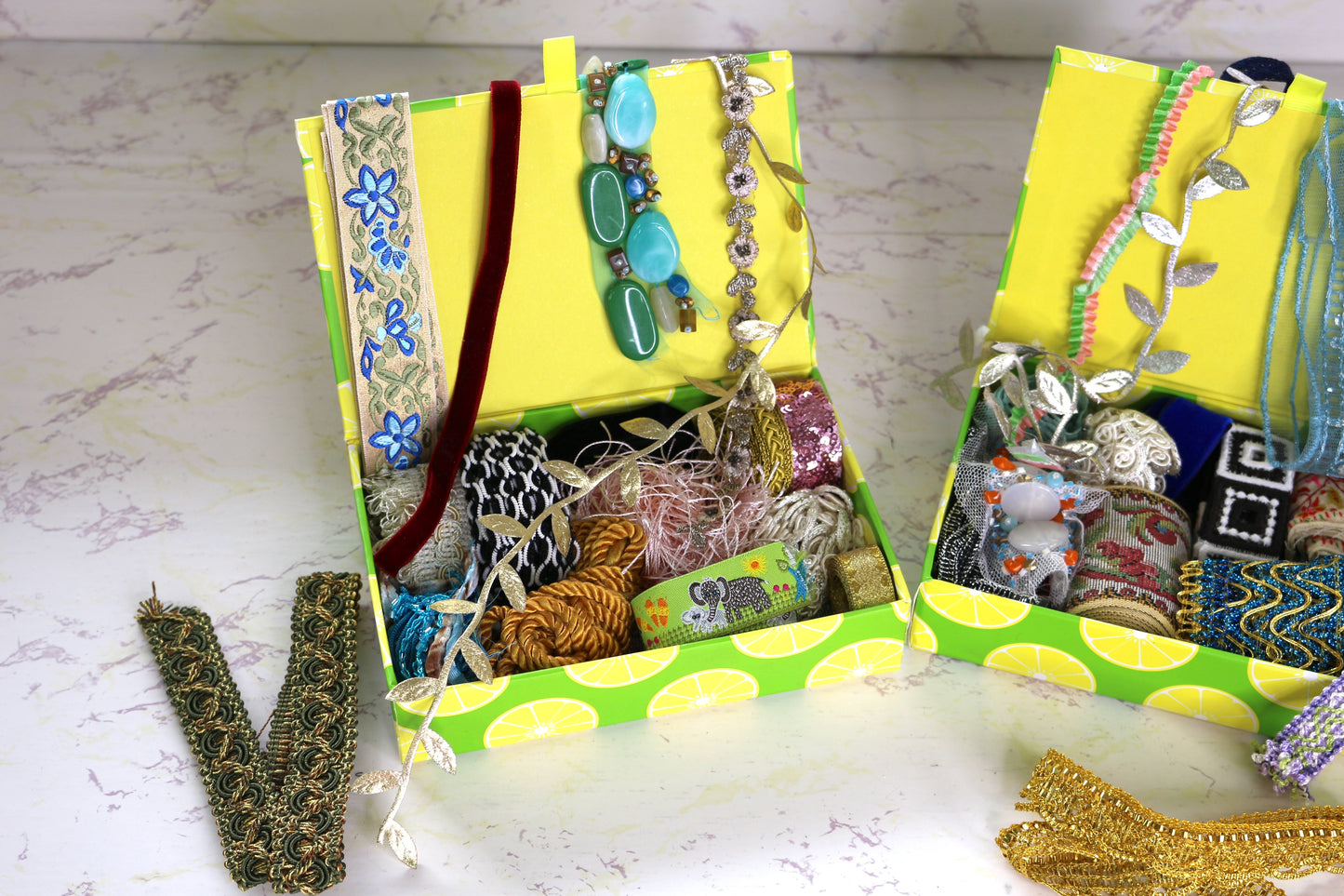 Unbox Creativity: A Treasure Trove of Sewing Trims and Lace Lemons