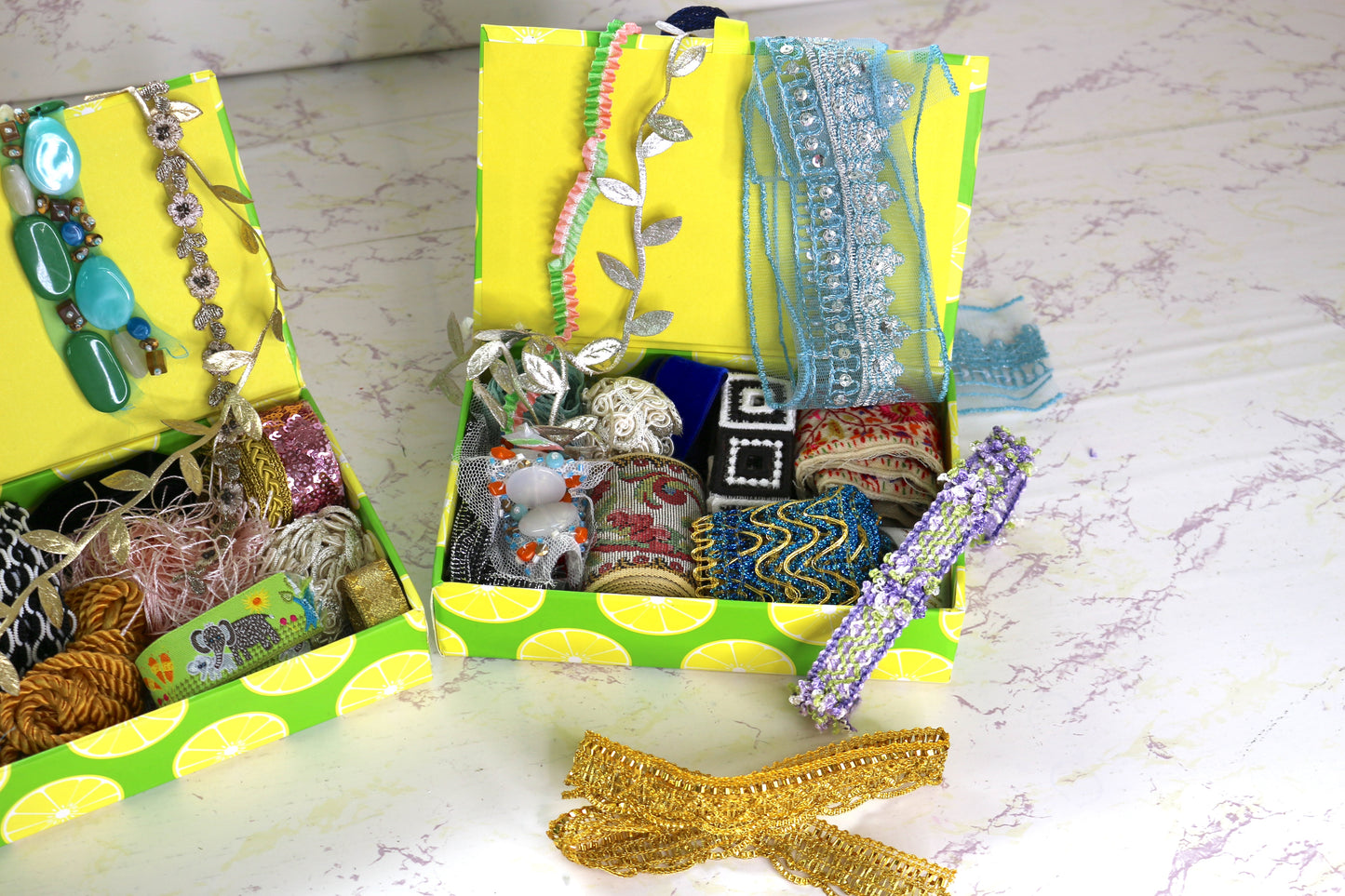 Unbox Creativity: A Treasure Trove of Sewing Trims and Lace Lemons