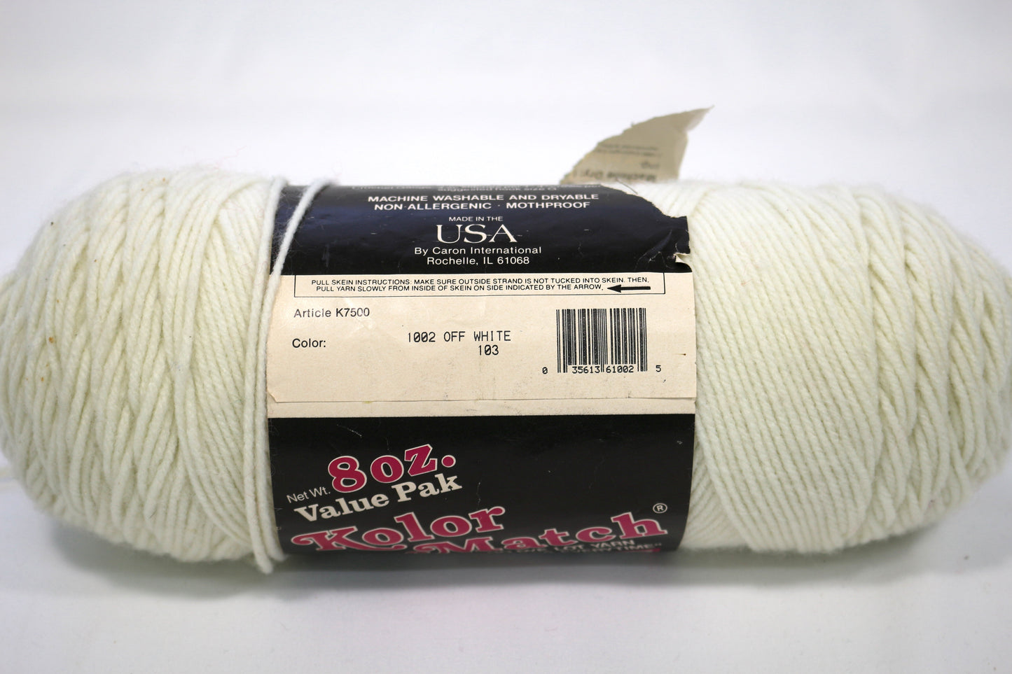 Vintage Kolor Match Yarn – 8 oz Skein Off White