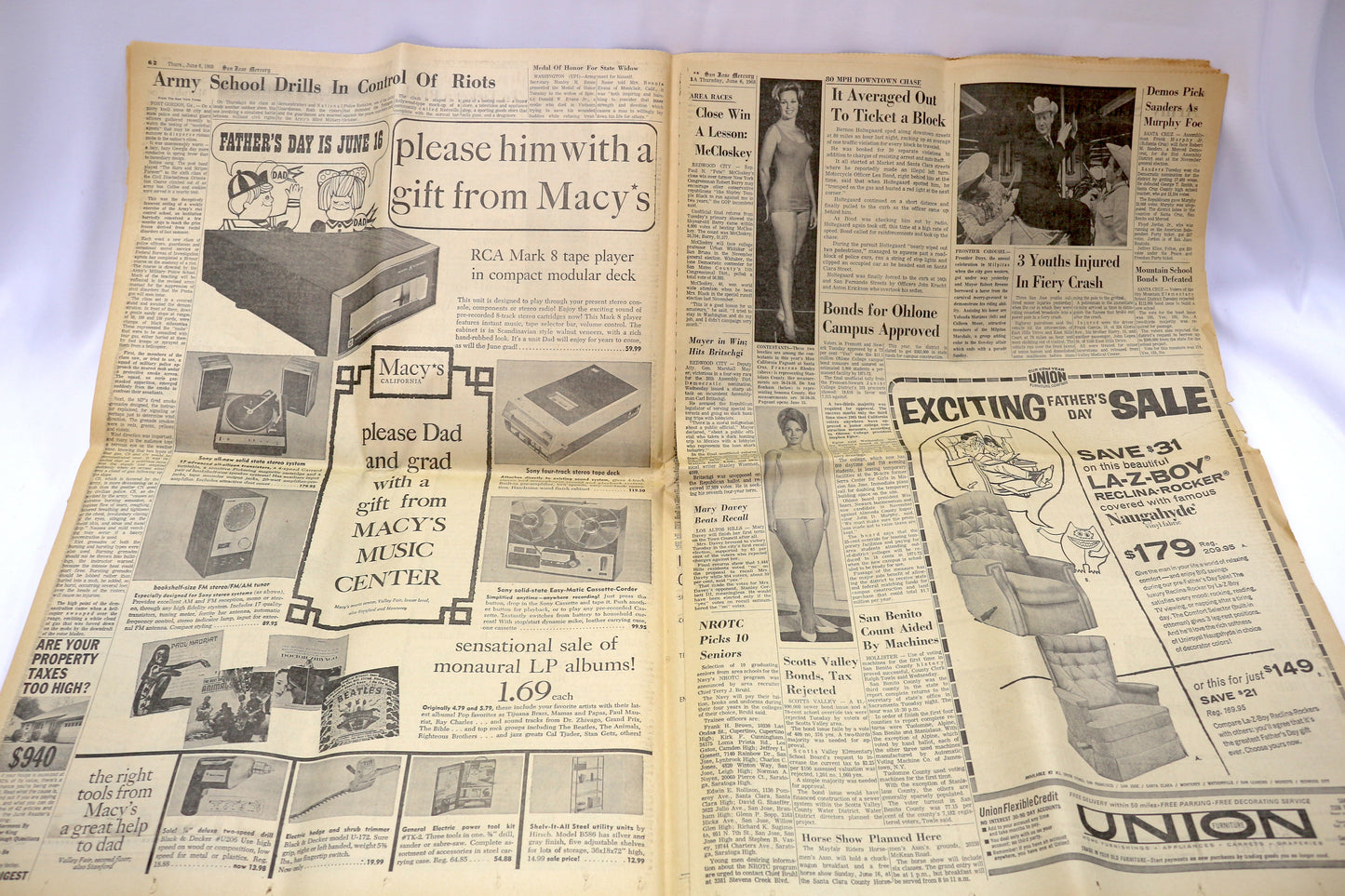 Vintage Newspaper Section – June 1968 – A Piece of History