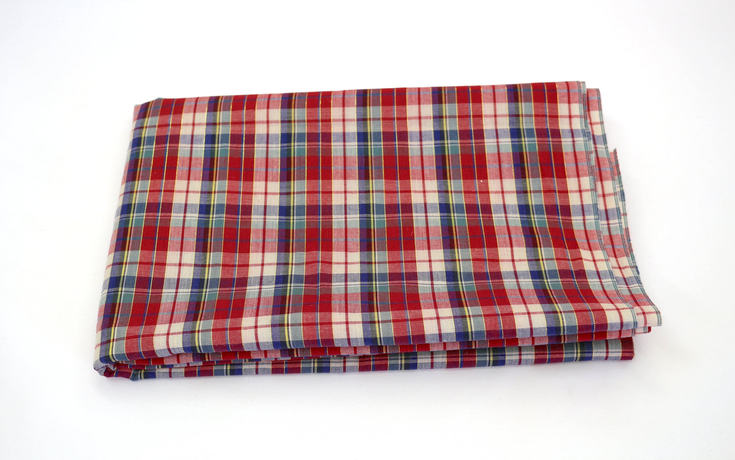 2.25 yds x 45" Gold Lined Plaid Light Weight Cotton Fabric