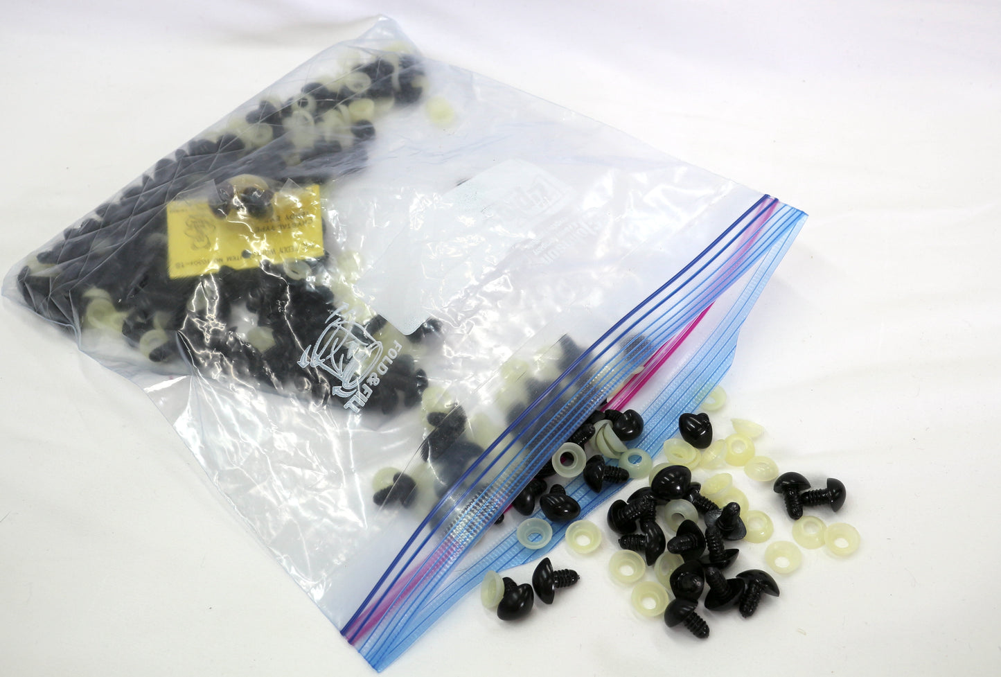 Bag of Bear Noses with Safety Stops – Perfect for Plush Making!
