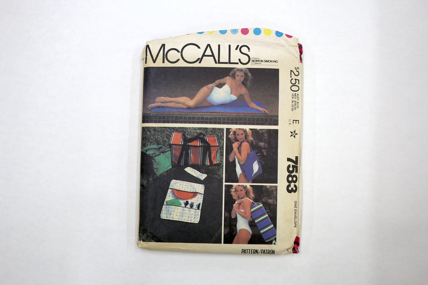 McCalls 7583 Picnic Package Sewing Pattern