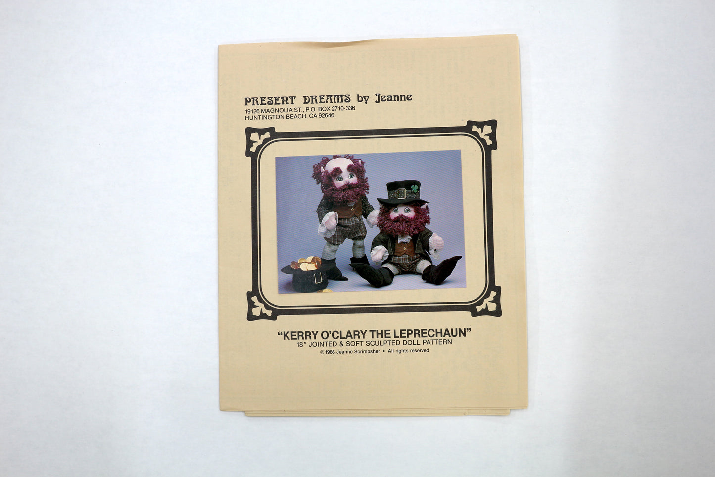 Kerry O'Clary The Leprechaun 18" Doll Sewing Pattern
