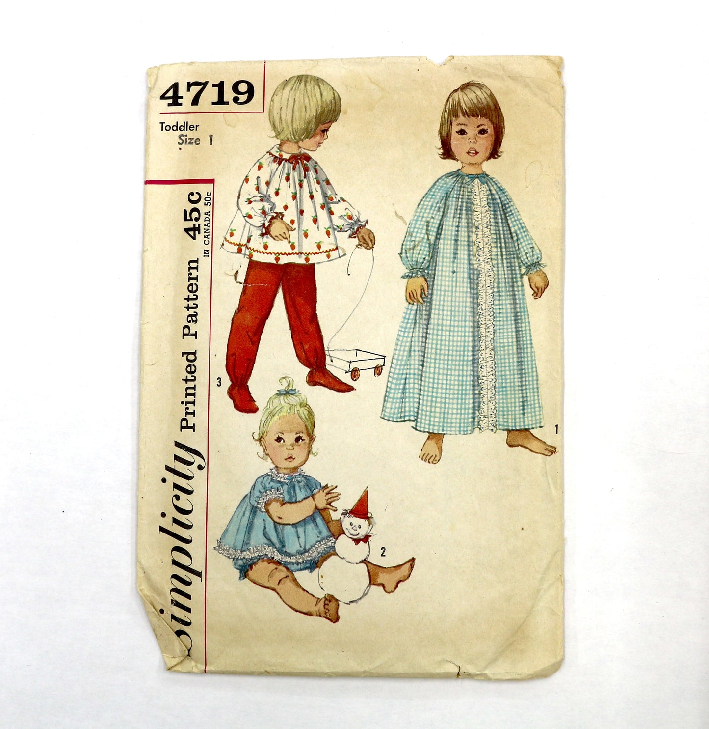 Simplicity 4719 Toddlers Nightgown & Pajamas Sewing Pattern