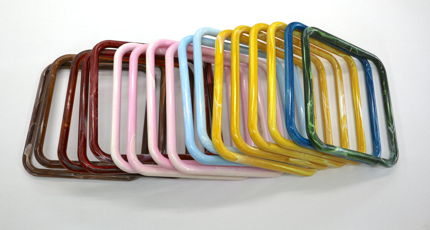 7" Square Vintage Macrame Rings – Sturdy Plastic for Crafting