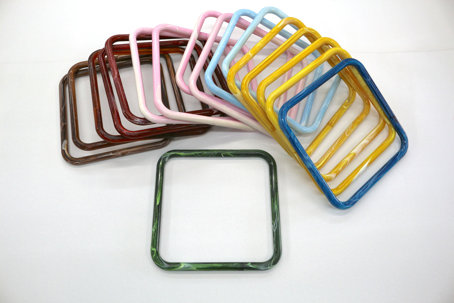 7" Square Vintage Macrame Rings – Sturdy Plastic for Crafting