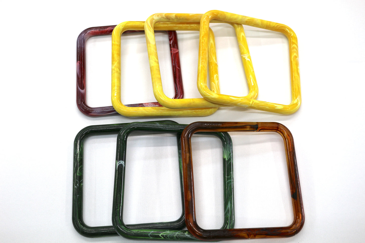 5" Square Vintage Macrame Rings – Sturdy Plastic for Crafting