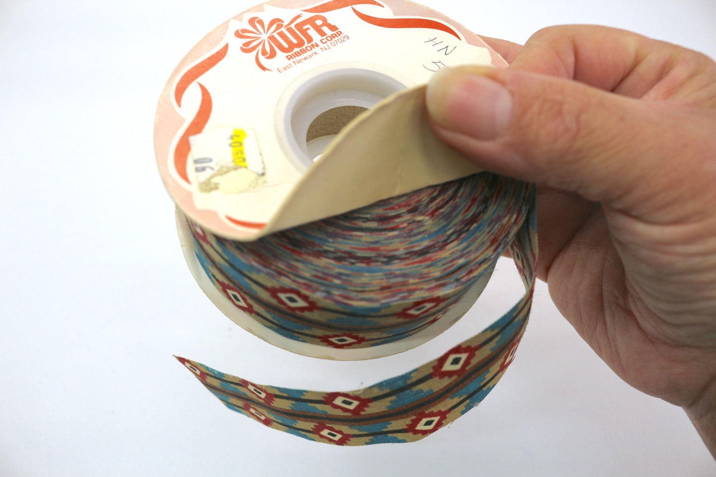 Vintage Aztec-Style Cloth Ribbon – Full Roll