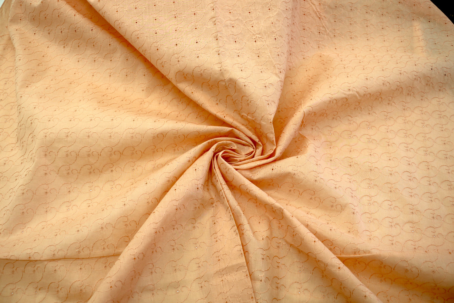 Peach Eyelet Fabric – 44" Wide, Delicate & Vintage-Inspired