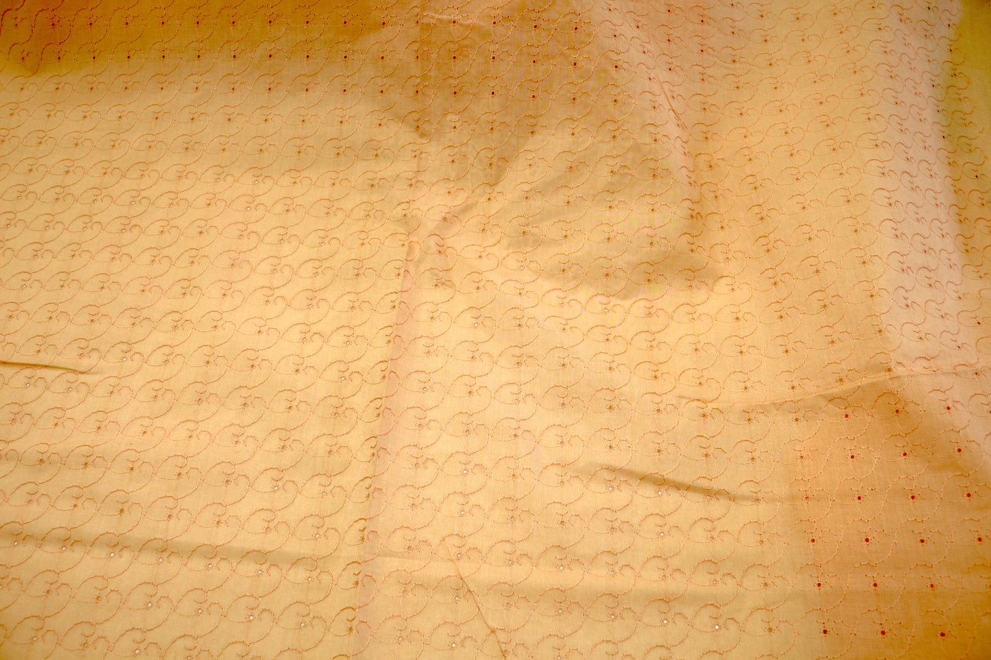 Peach Eyelet Fabric – 44" Wide, Delicate & Vintage-Inspired