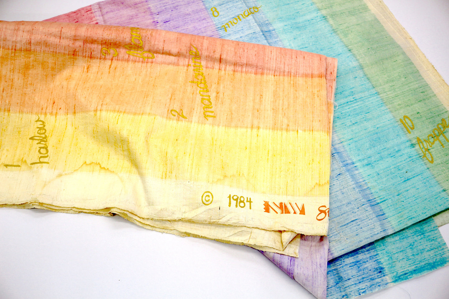 Antique Pastel Rainbow Taffeta Fabric – 48" Wide x 2 Yards