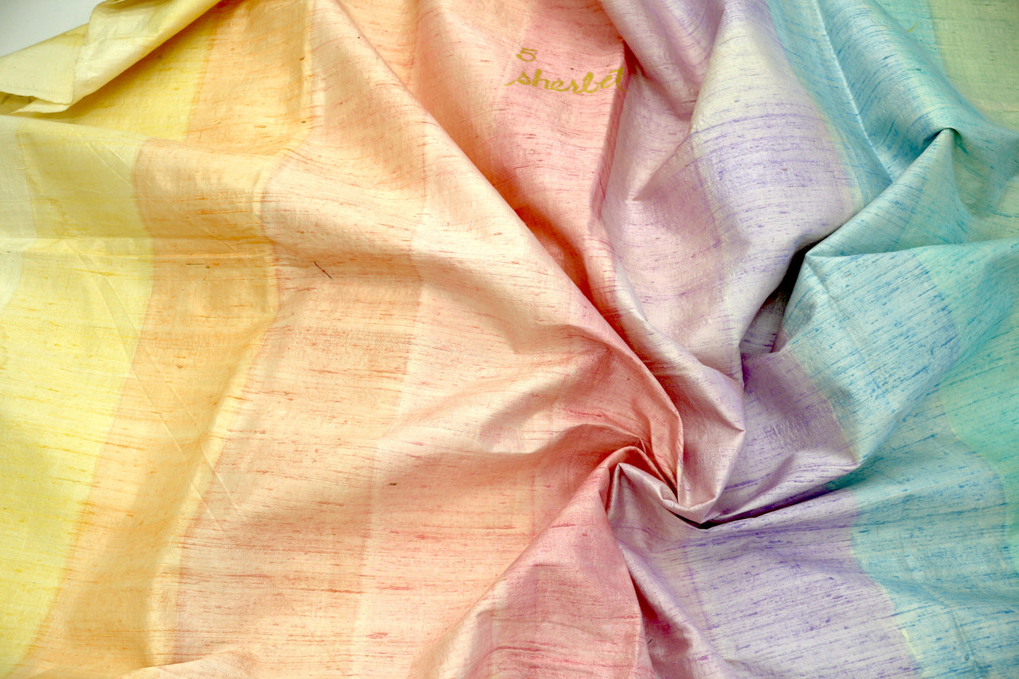 Antique Pastel Rainbow Taffeta Fabric – 48" Wide x 2 Yards