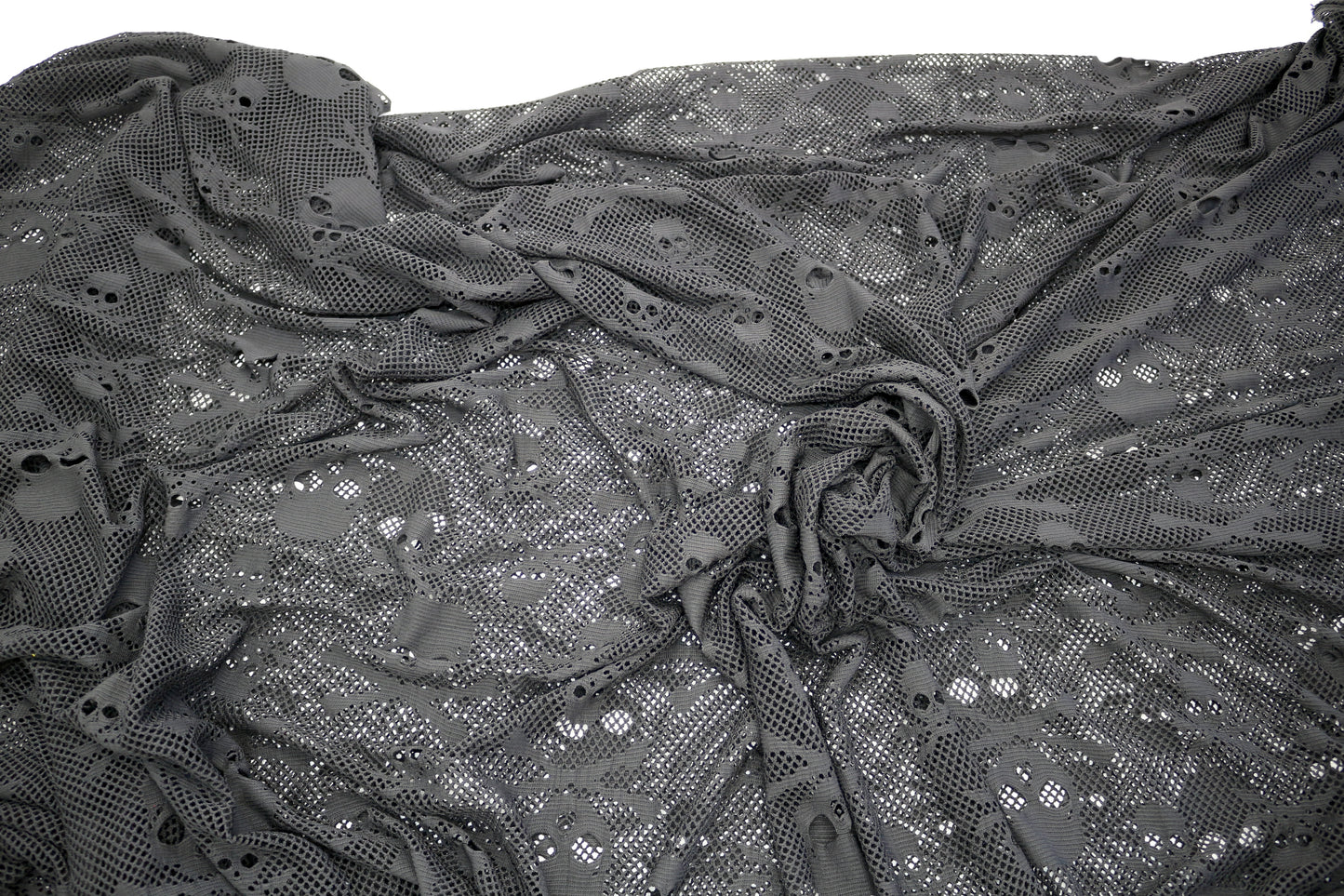 Black Skull Knit Lace Fabric – 67" Wide x 2.75 Yards
