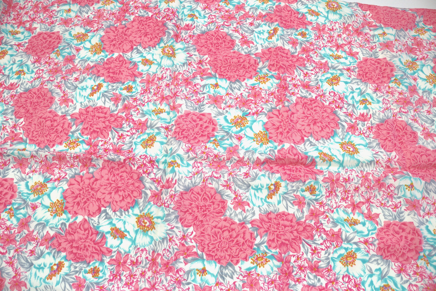 Rayon Blend Fabric with Dahlia Print – 60" x 28"