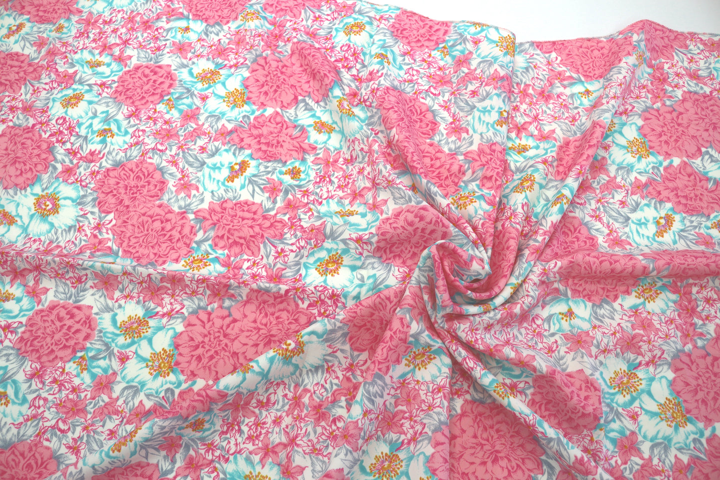Rayon Blend Fabric with Dahlia Print – 60" x 28"