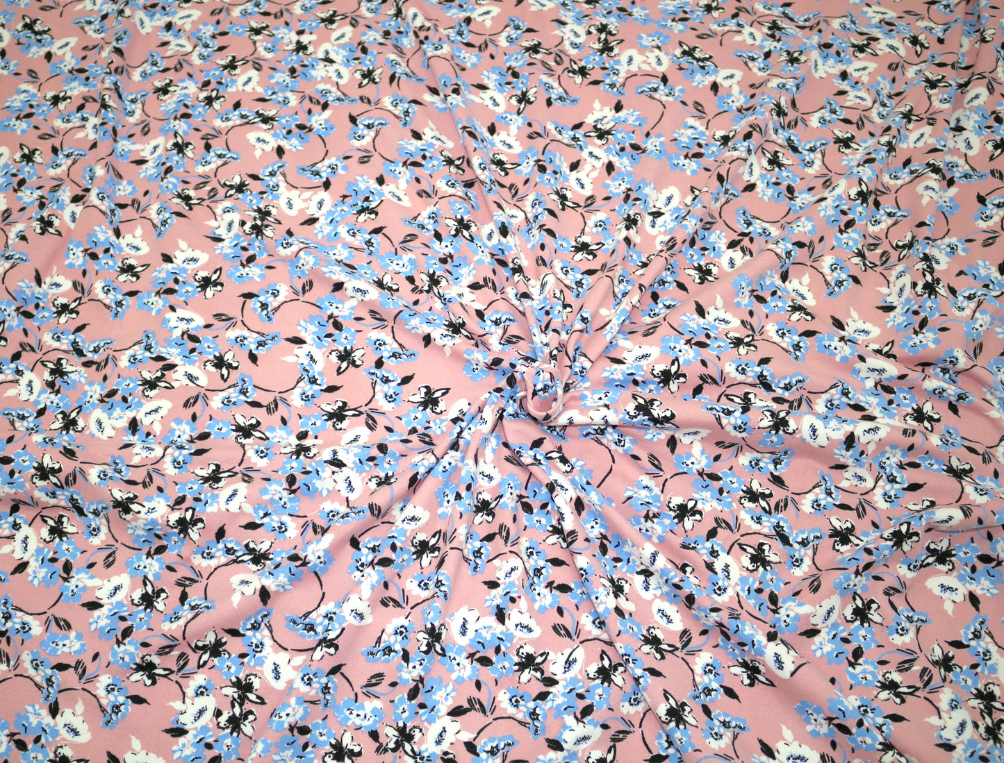 Mauve Knit Fabric with Pretty Floral Print – 62" x 1 yd