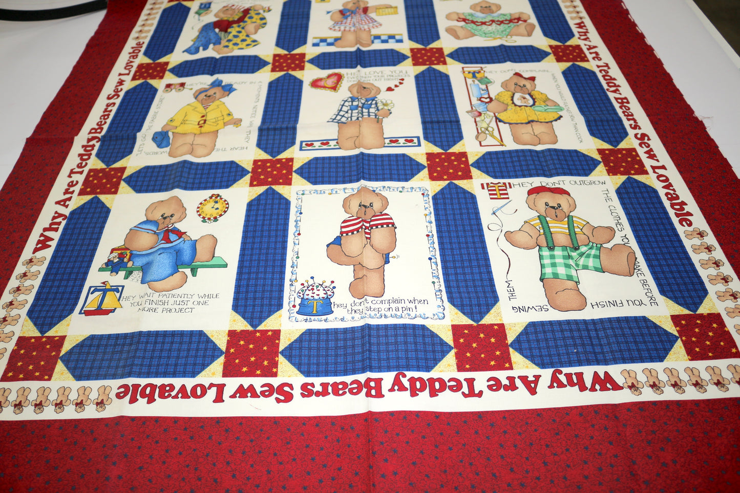 Teddy Bear Sewing Panel – 35" x 45"