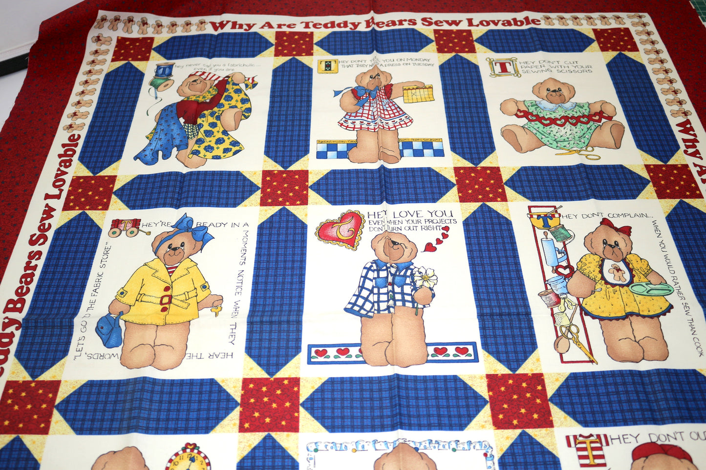 Teddy Bear Sewing Panel – 35" x 45"