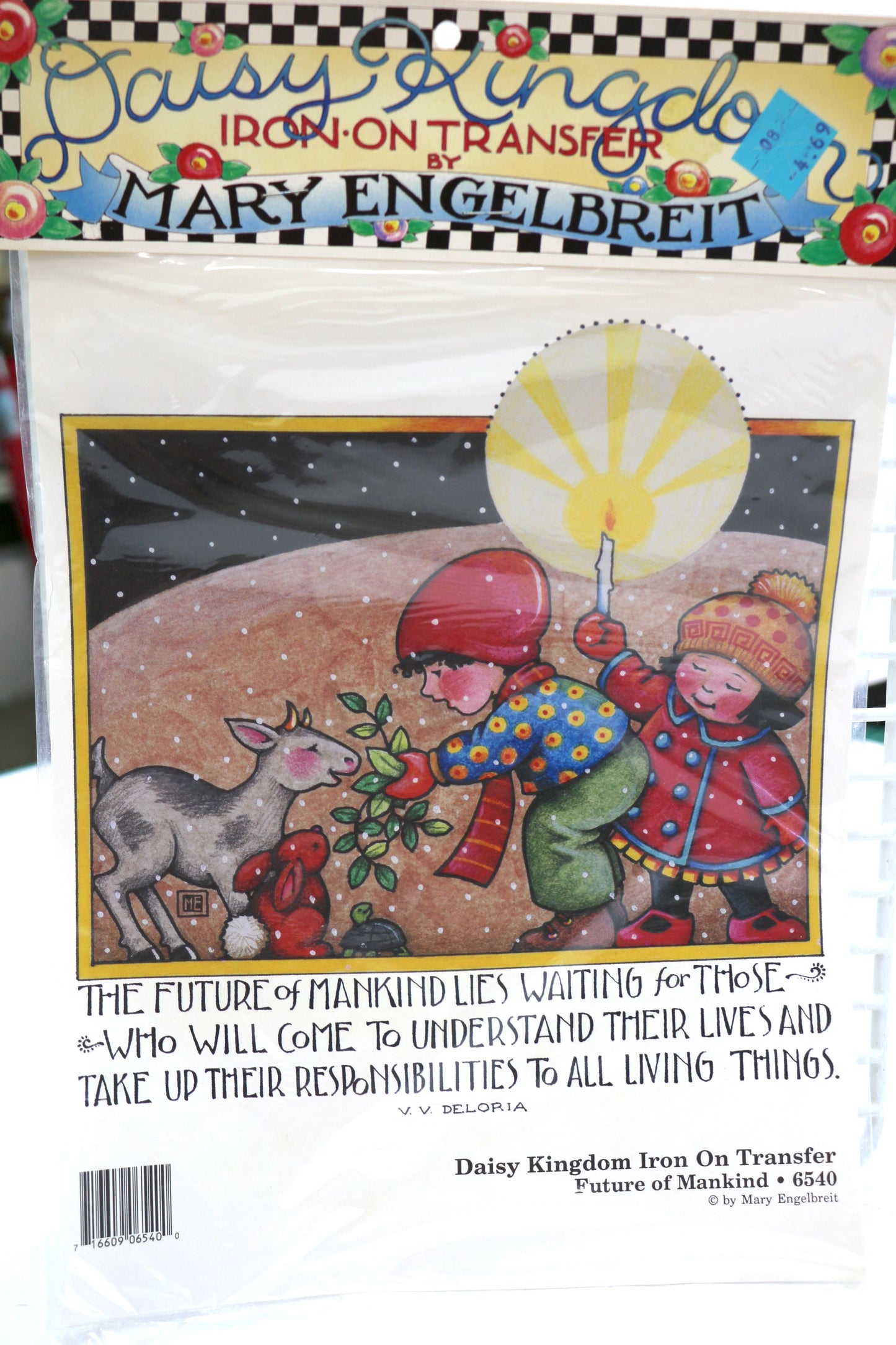 Daisy Kingdom Mary Engelbreit Iron-On Transfer – "The Future of Mankind is in the Hands of Children"