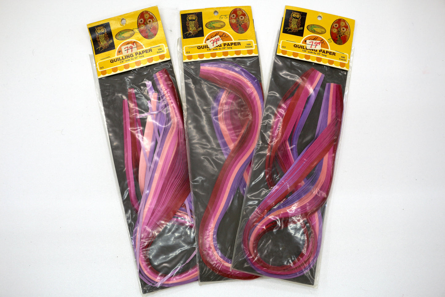 Quilling Paper – Purple & Pink Hues, 1/8" x 23" Strips