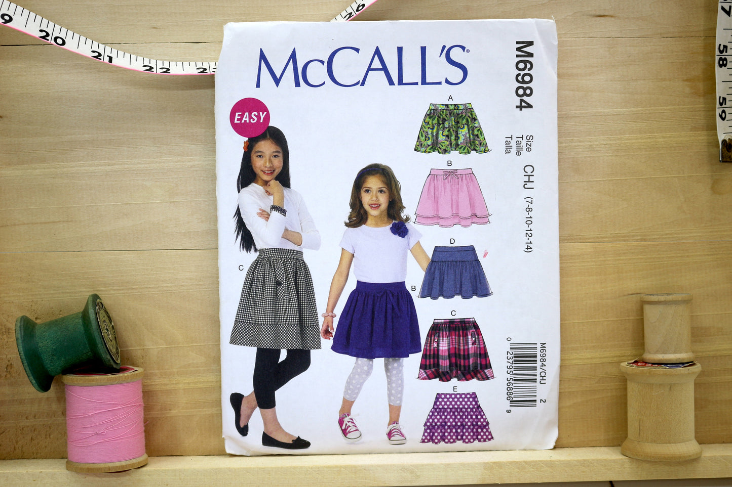 McCalls 6984 Childrens Skirt Sewing Pattern size 3-14