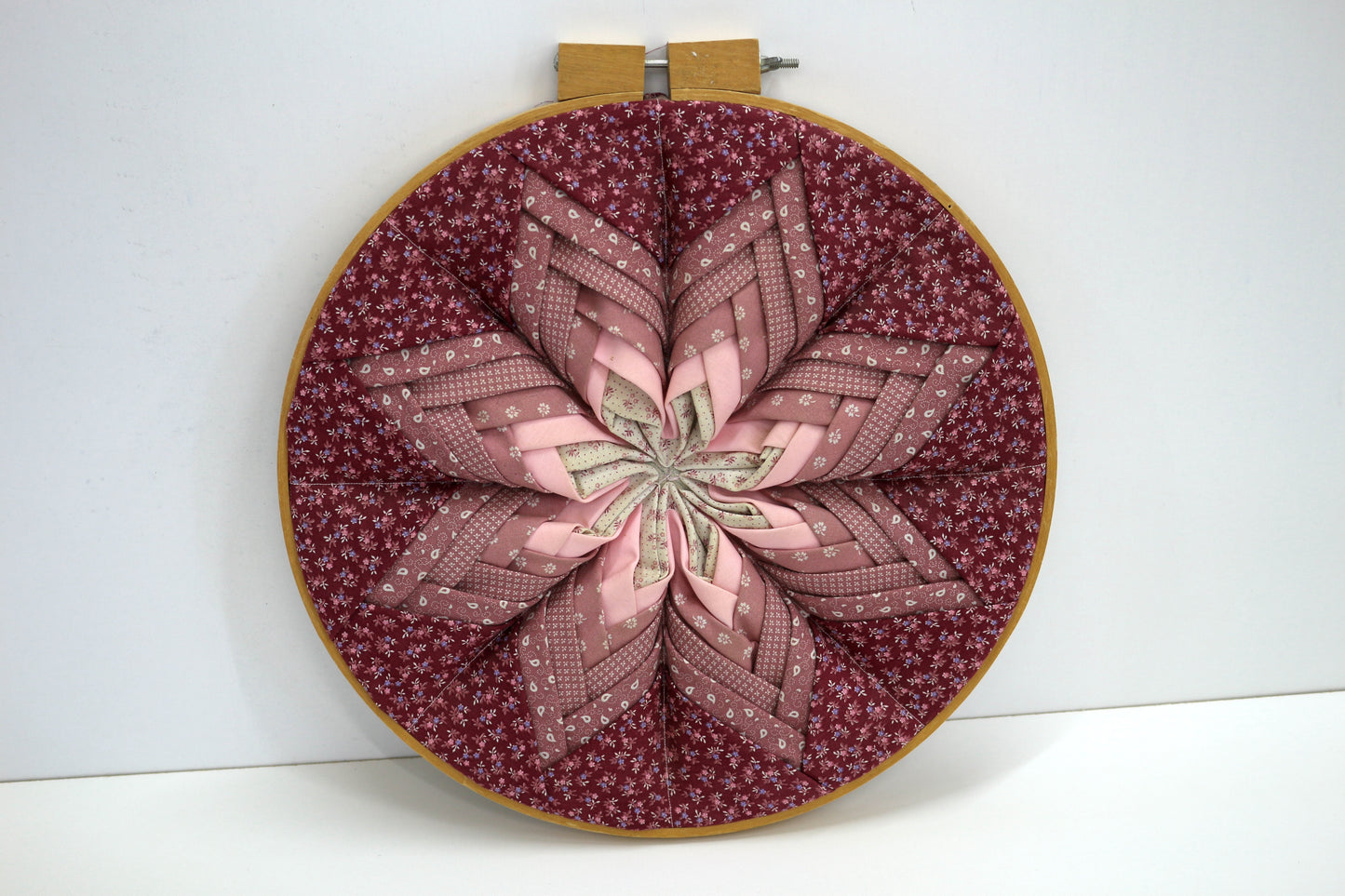 14" Quilted Star Hoop Art – Ready to Hang