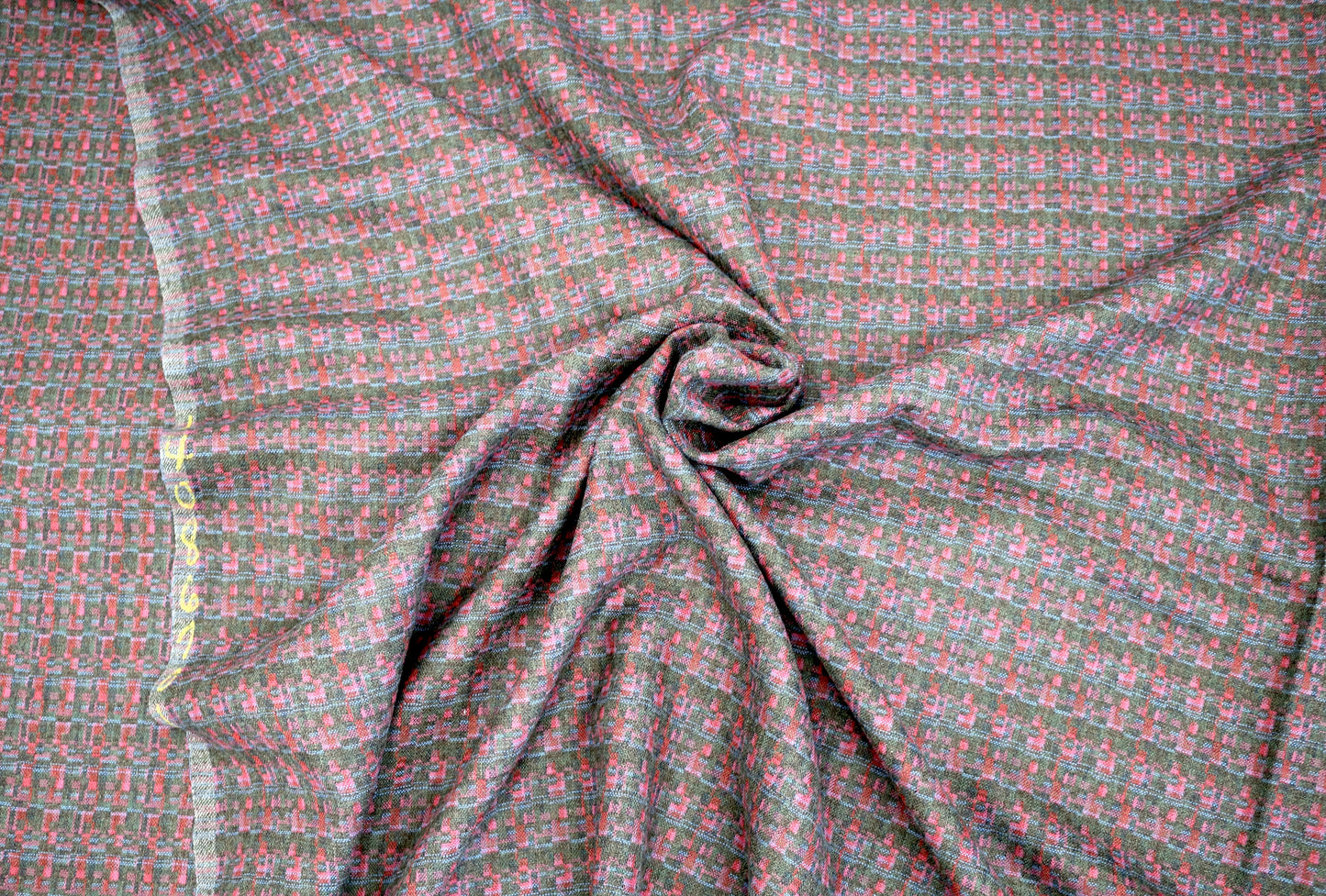 Pink & Gray Patterned Suiting Fabric – 62" x 3.5 Yards