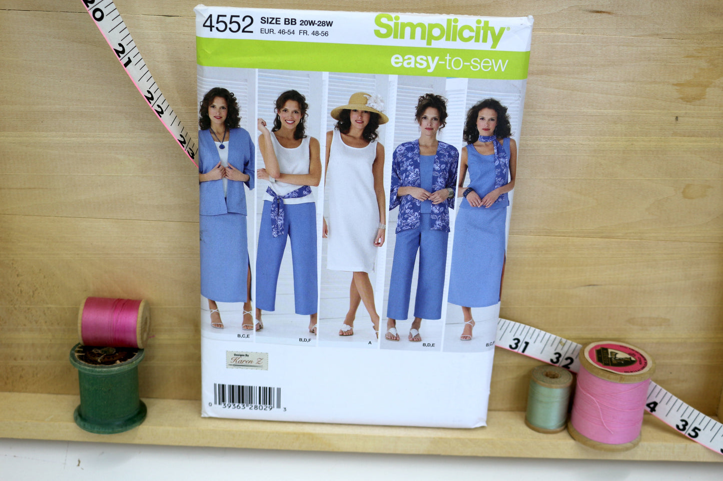 SImplicity 4552 Misses Skirt, Cropped Pants, Dress or Cover up Sewing Pattern size 10-28W