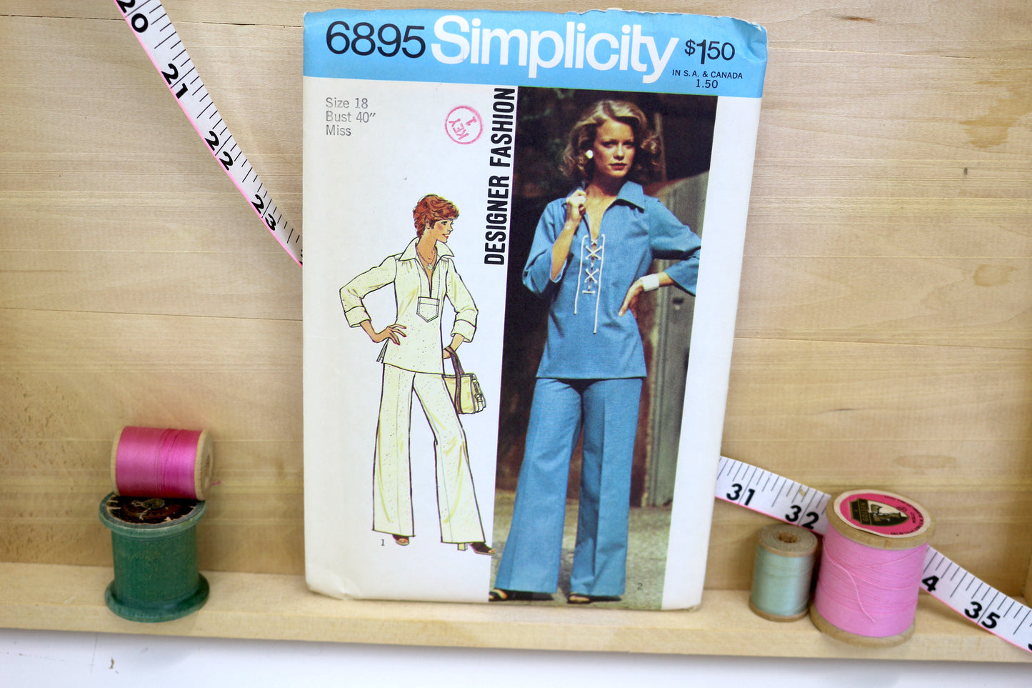 SImplicity 6895 Misses Pullover Top and Wide Leg Pants size 18 Bust 40"