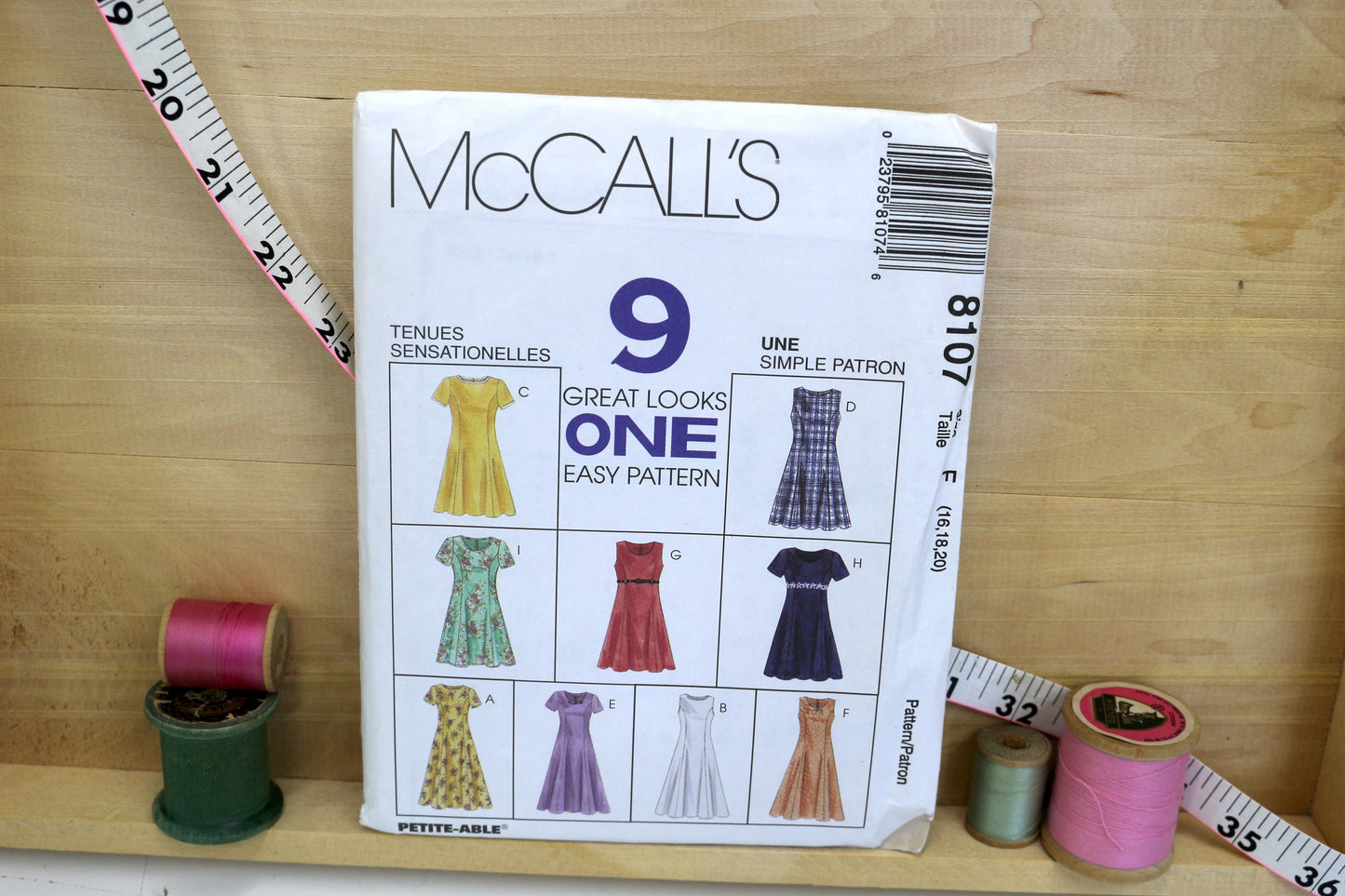 McCalls 8107 Misses Dress size F 16-20