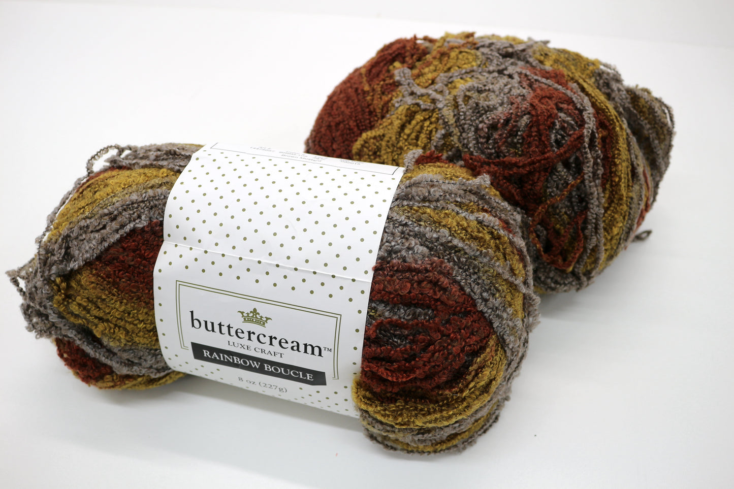 2 Skeins – Buttercream Rainbow Boucle Yarn – Harvest Colors – 8 oz Each