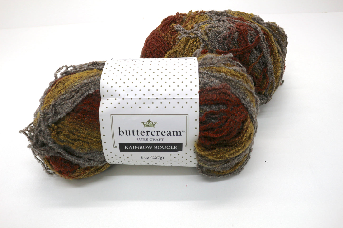 2 Skeins – Buttercream Rainbow Boucle Yarn – Harvest Colors – 8 oz Each