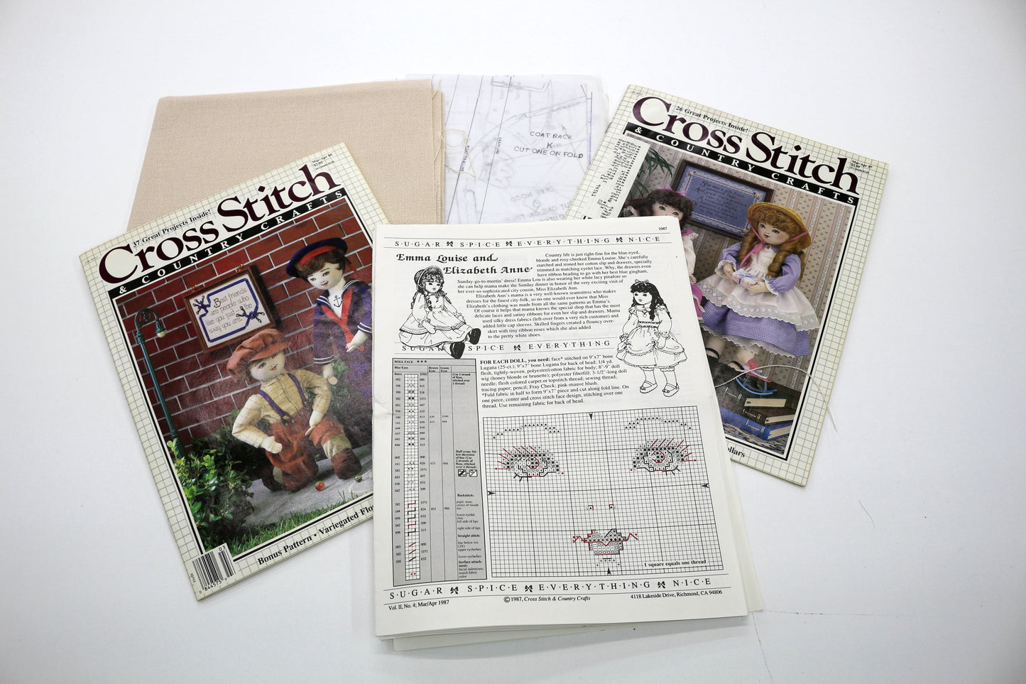 Cross Stitch Bundle – Magazines, Patterns, Instructions & Fabric