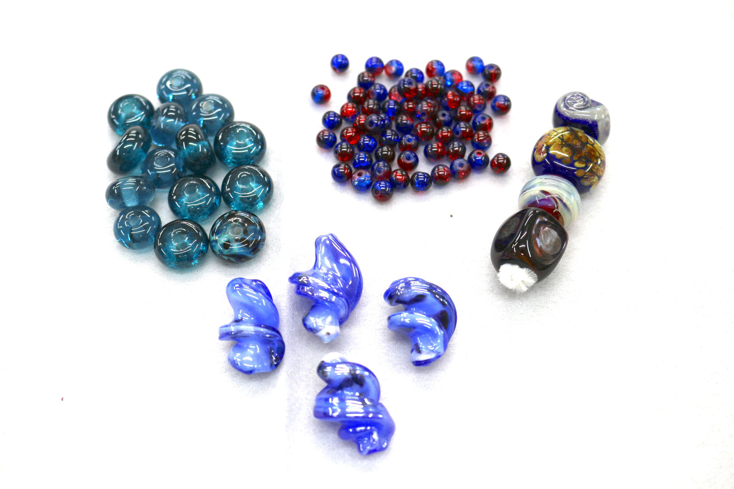 Bundle of Glass Beads – Assorted Shapes & Colors