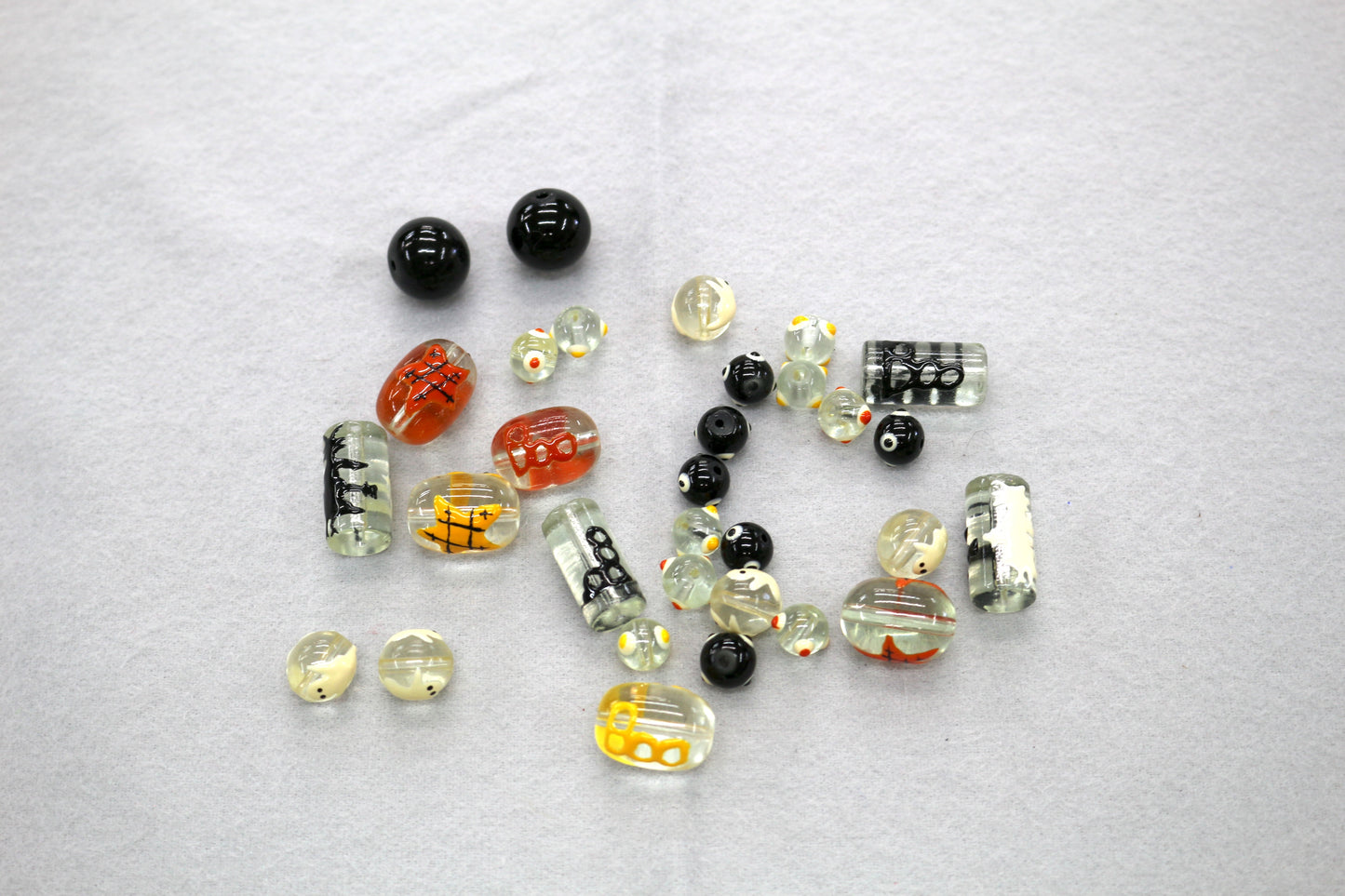 Bundle of Glass Halloween Beads – Assorted Shapes & Colors