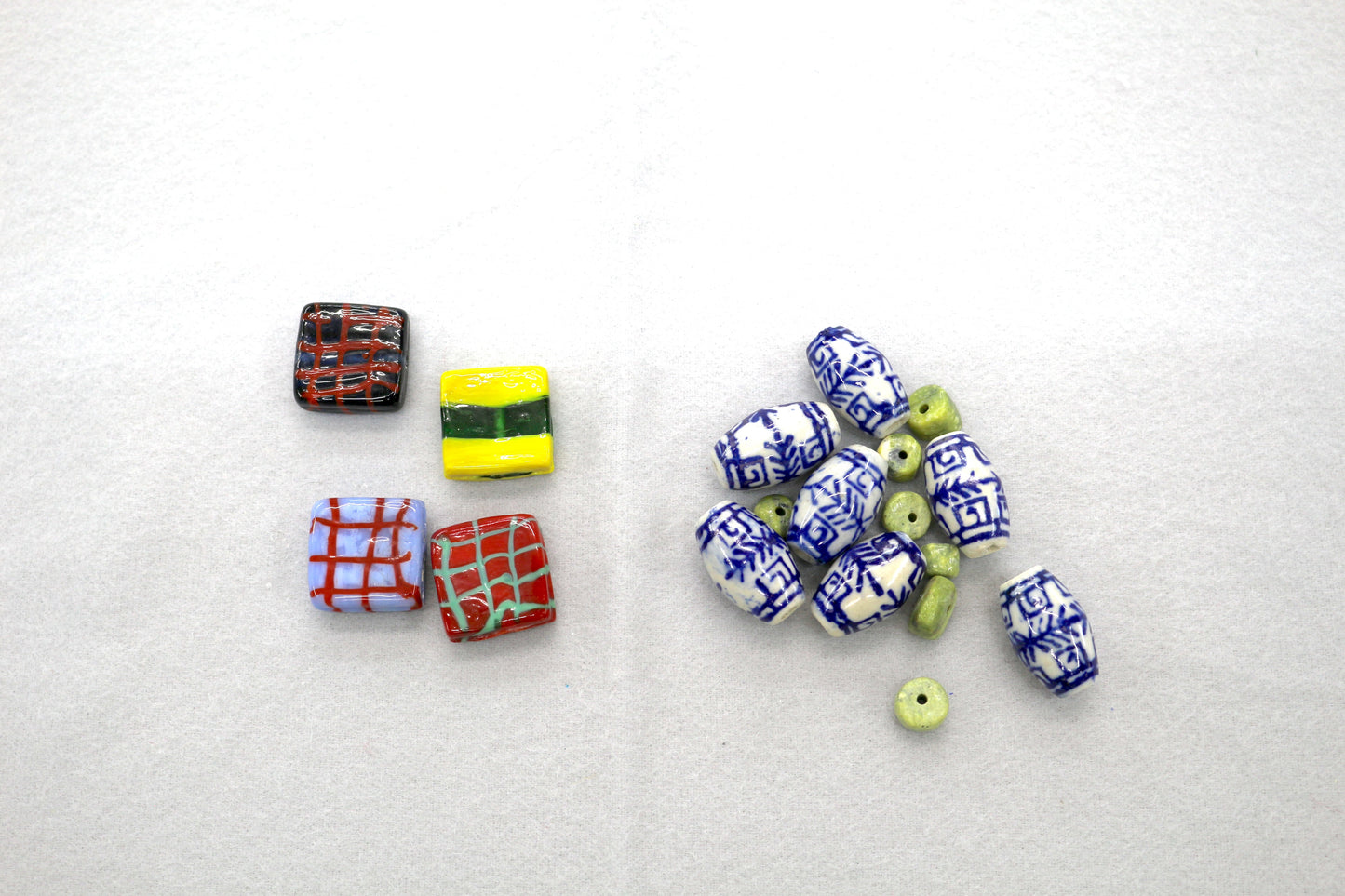 Bundle of Glass & Ceramic Beads – Assorted Shapes & Colors