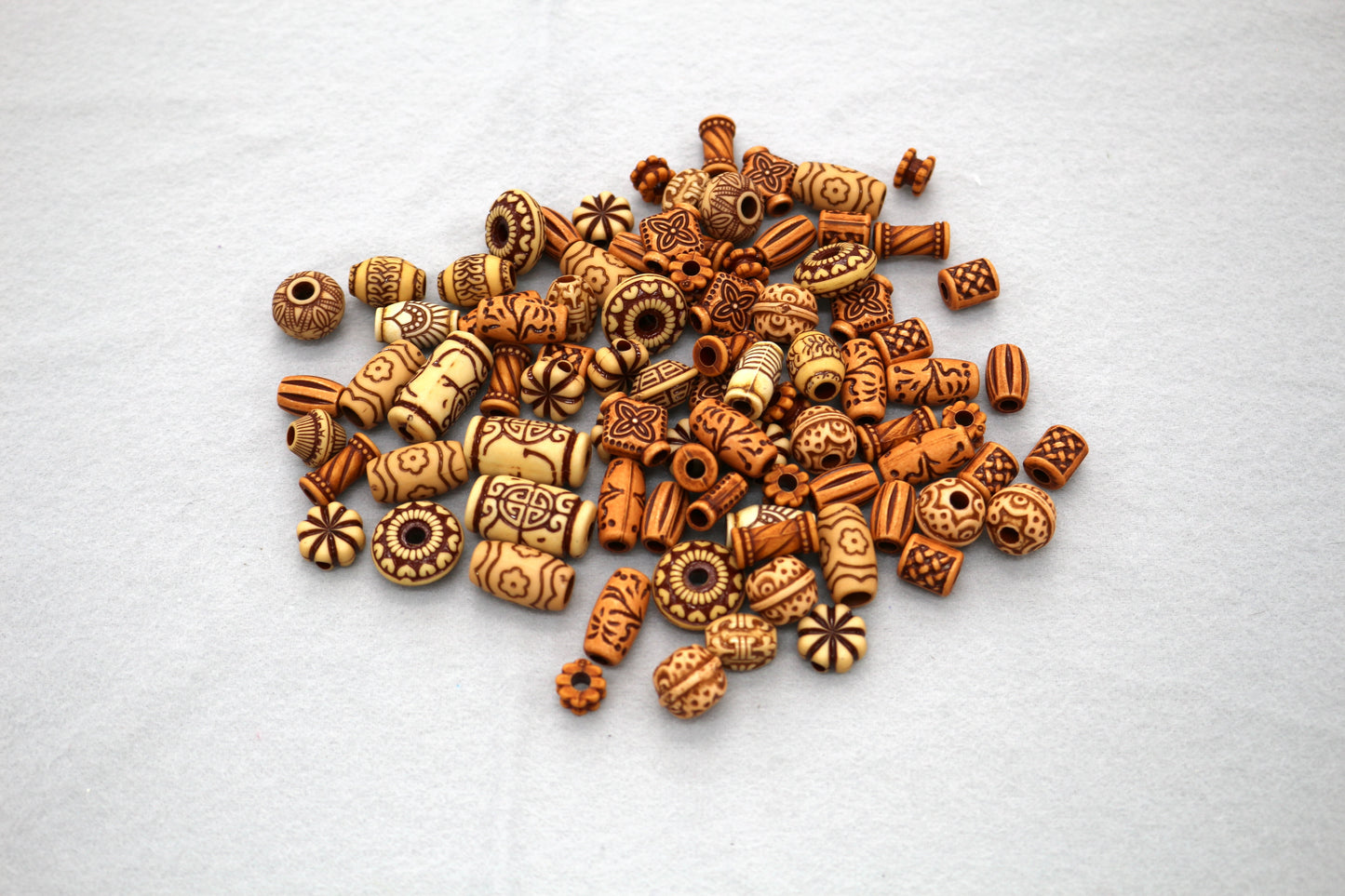 Bundle of Plastic Beads – Assorted Shapes & Colors
