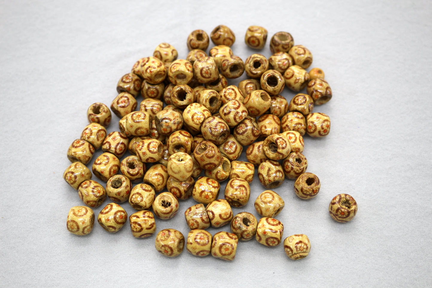 Wood Beads – Carved Oval Pattern