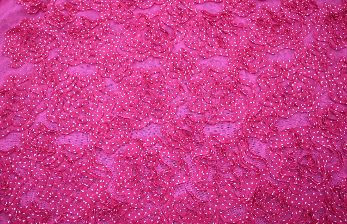 Hot Pink Polka Dot Rosette Fabric – 55" x 47"