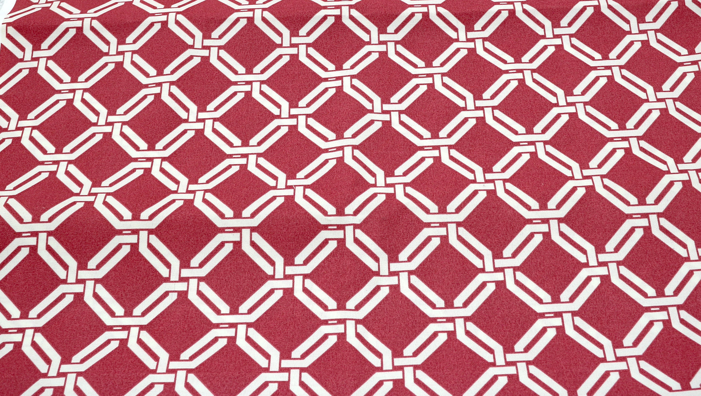Pinky & White Geometric Outdoor Fabric – 53" x 1.75 Yards