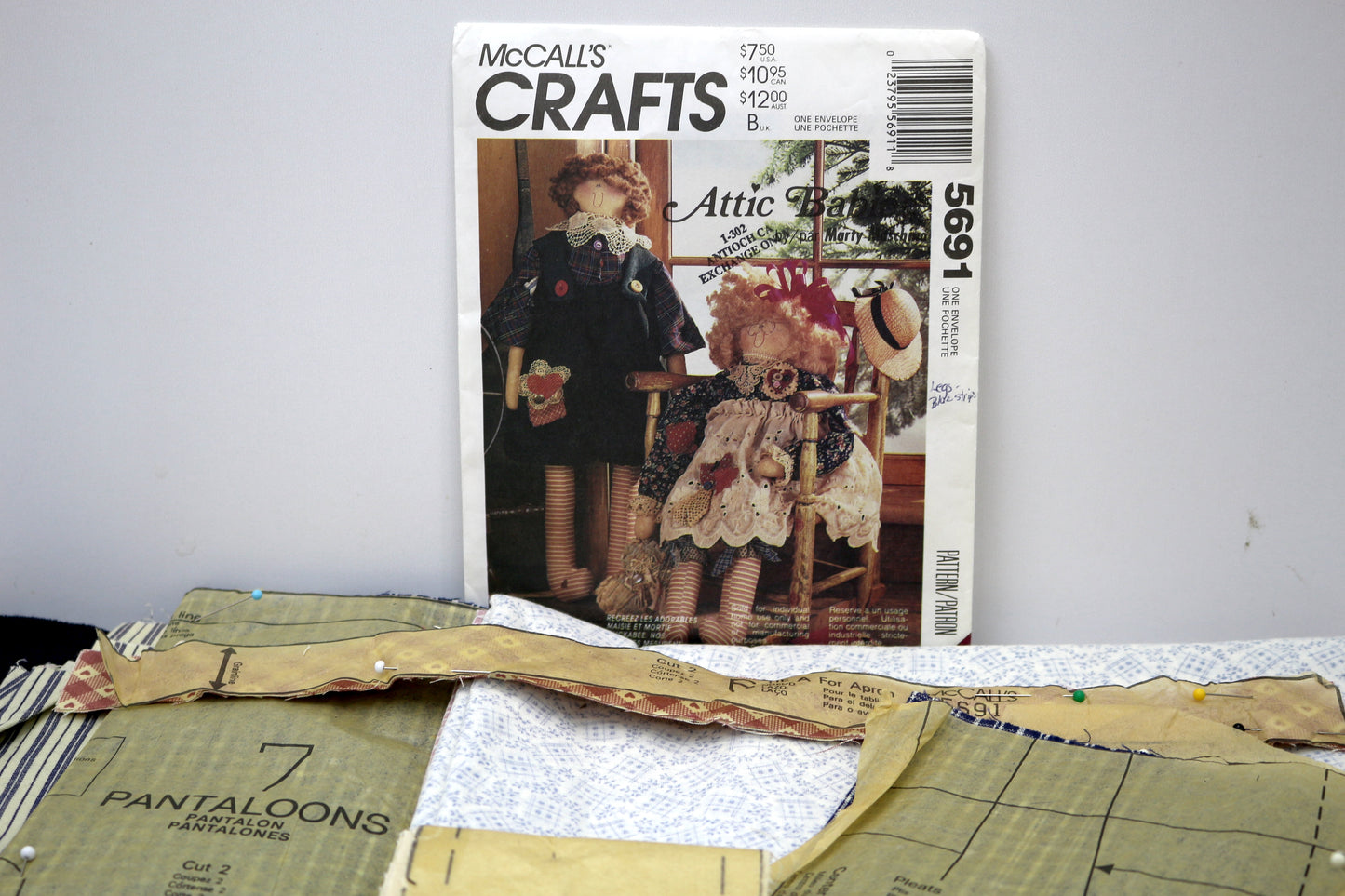 🎀 McCall’s 5691 Attic Babies Doll Pattern with Pre-Cut Fabric Pieces