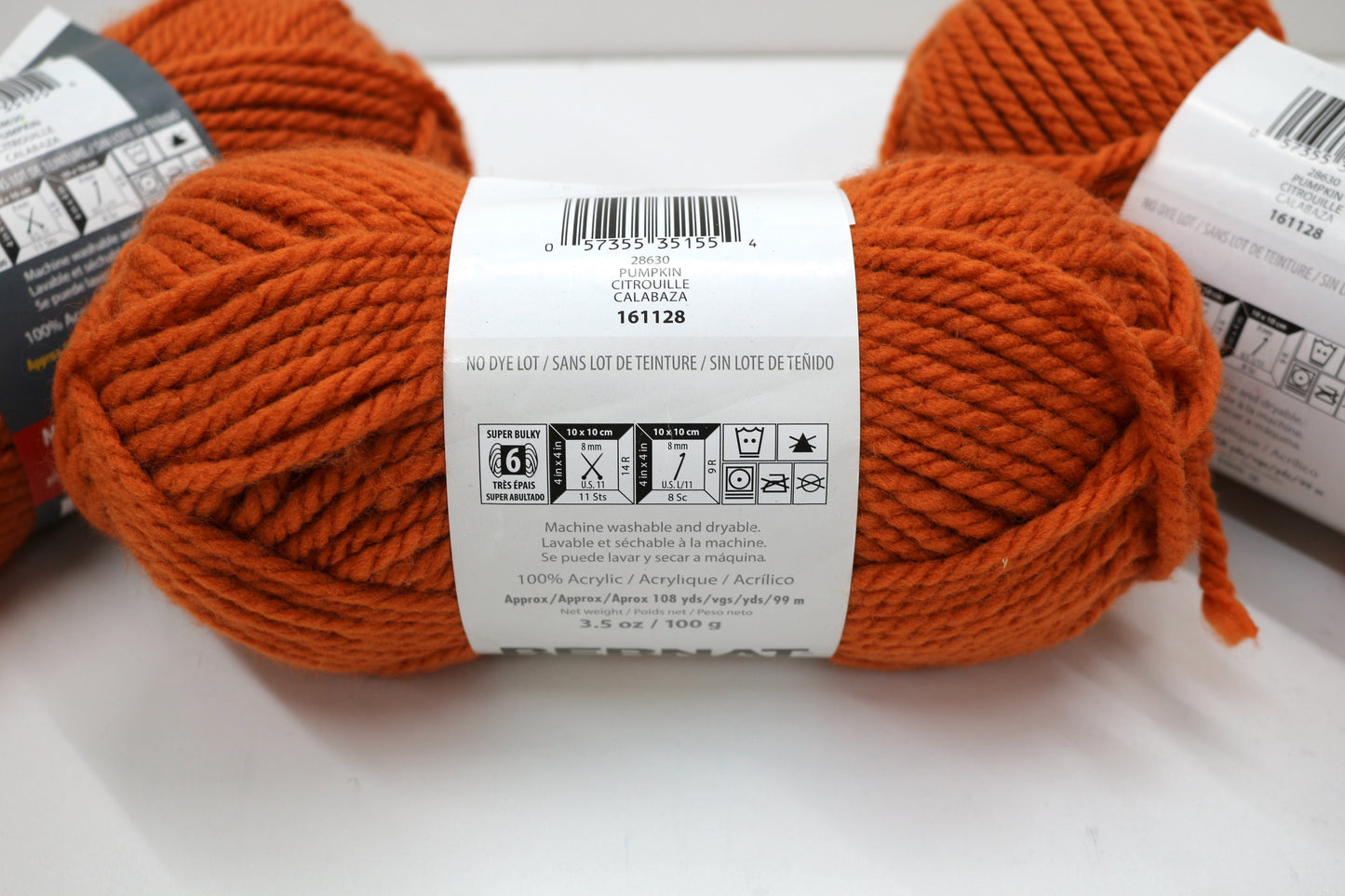 🧶 Bernat Softee Chunky Yarn – Rust Orange – Sold Individually