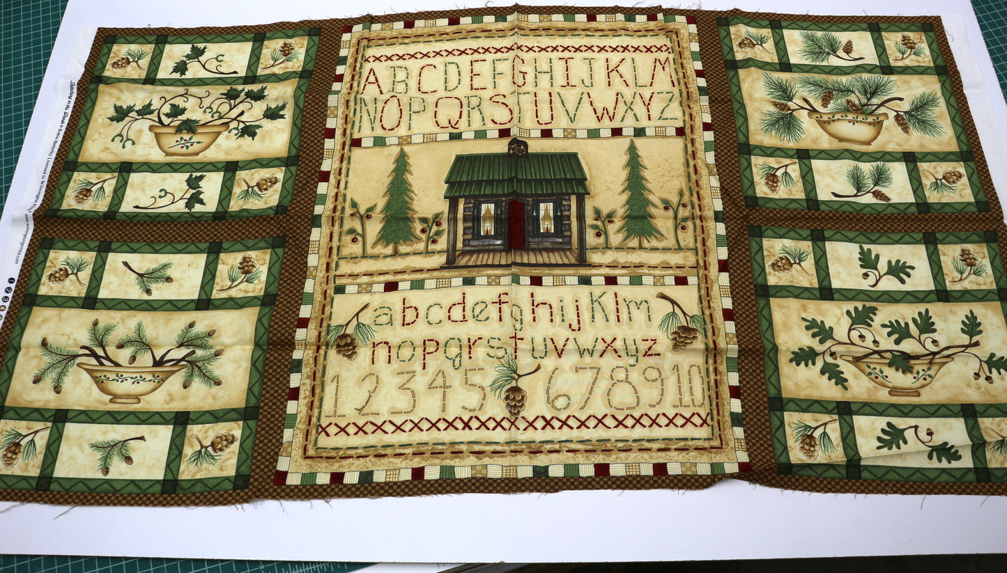 Woodland Sampler Fabric Panel – 44" x 23.5"