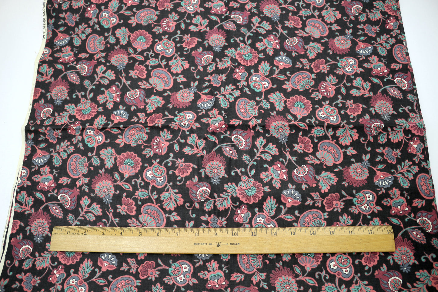 “Midnight Garden Blooms” Cotton Fabric – 46" x 1.75 Yards