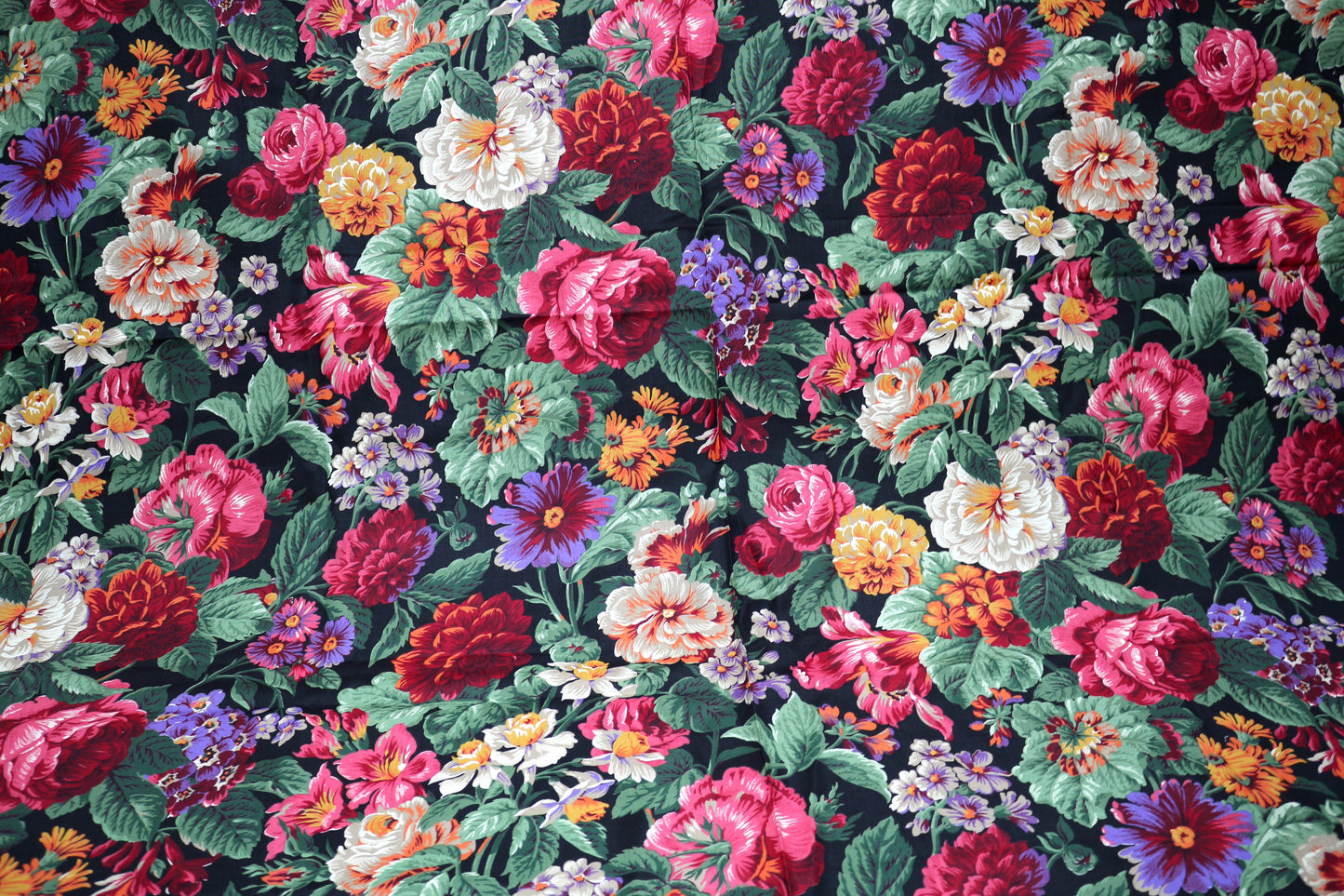 “Midnight Garden Bloom” Cotton Fabric – 45" x 1.25 Yards